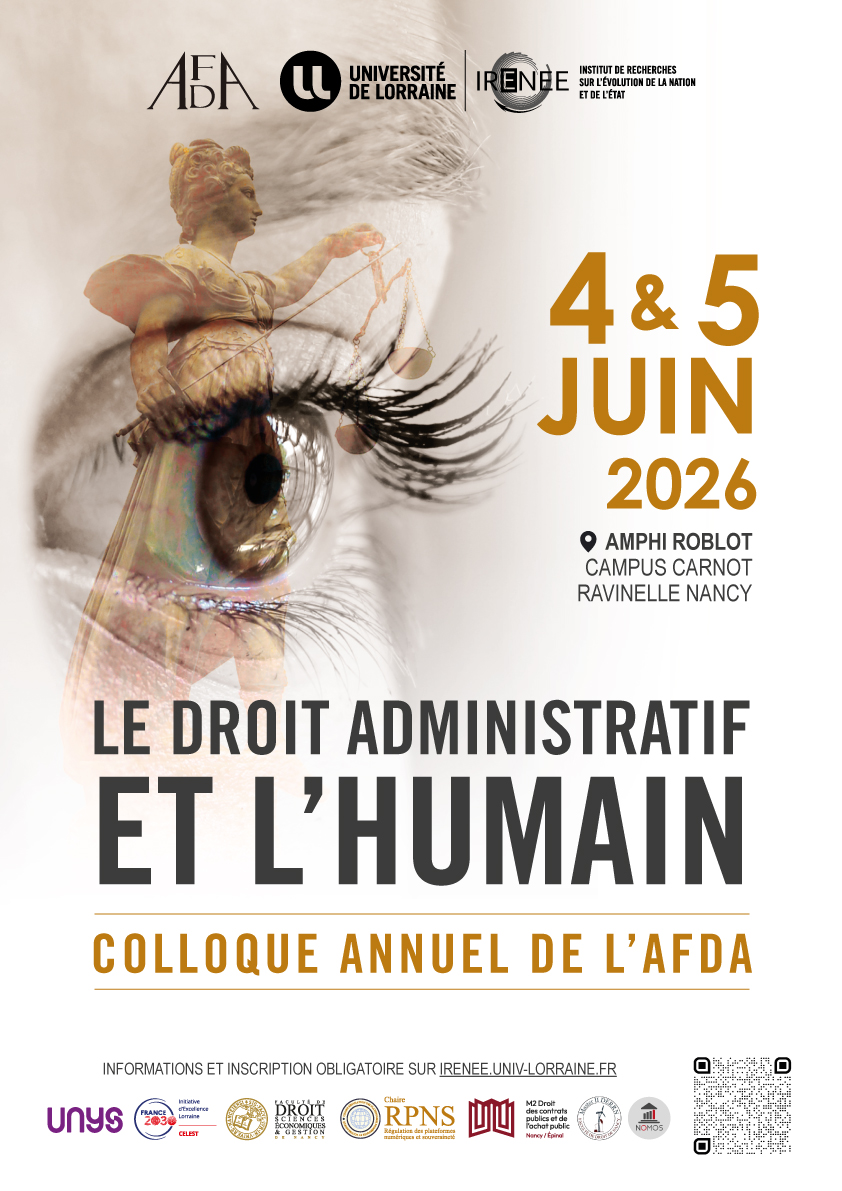 Le dépassement de l&rsquo;humain en droit administratif ? Intelligence artificielle et droit administratif. Colloque annuel de l&rsquo;AFDA les 4 et 5 juin 2026 [R. Rambaud]